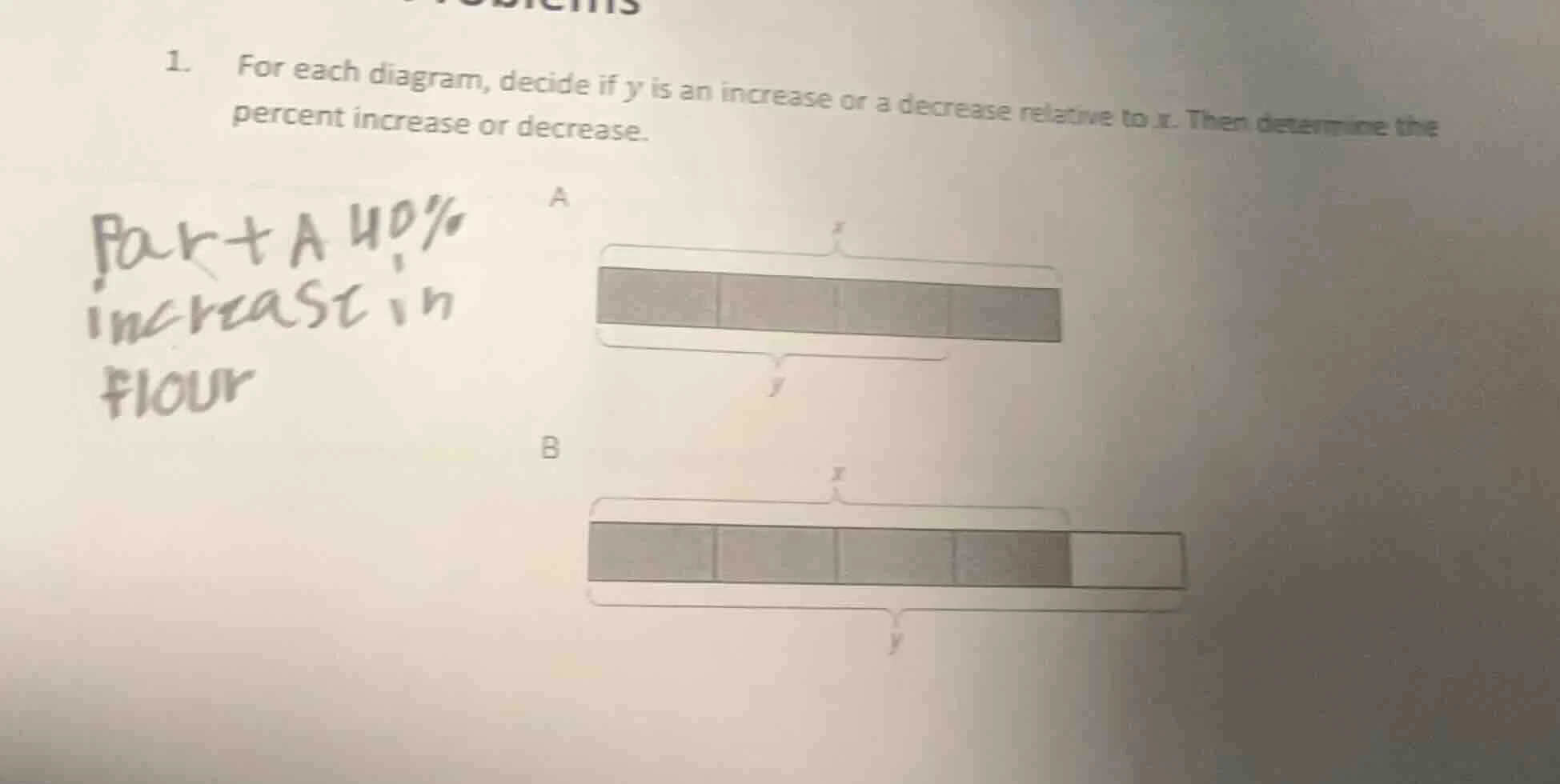 1. for each diagram, decide if y is an increase or a decrease relative …