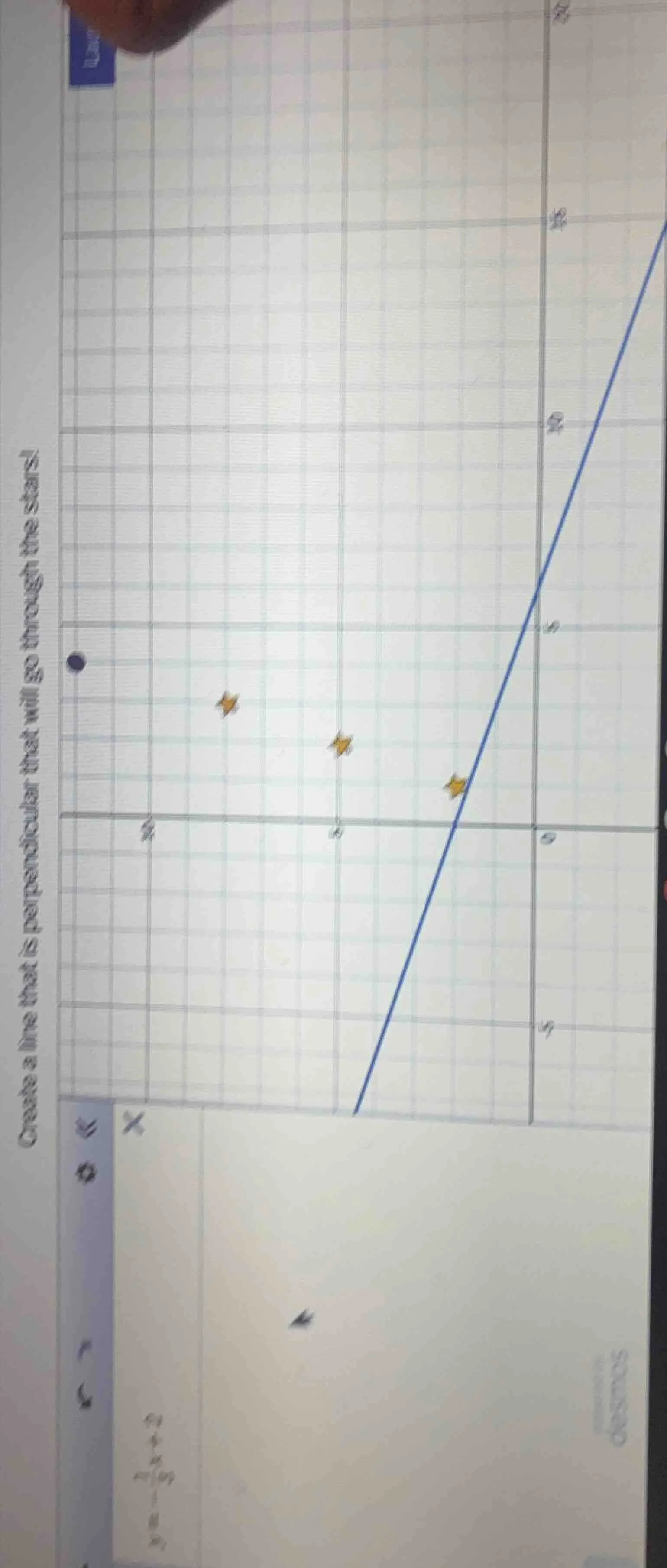 create a line that is perpendicular that will go through the stars!