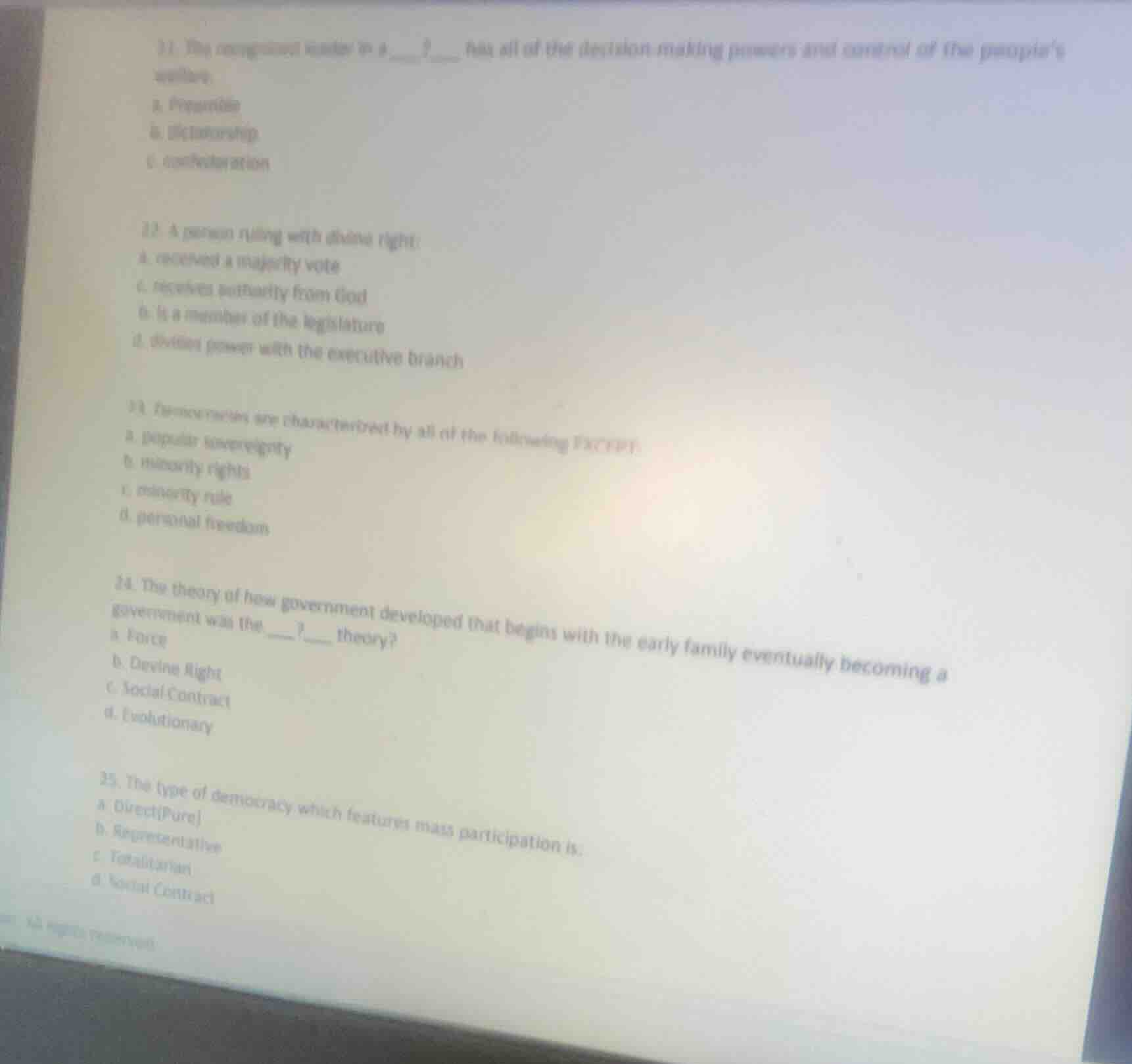 11. the recognized leader in a ____?____ has all of the decision - maki…