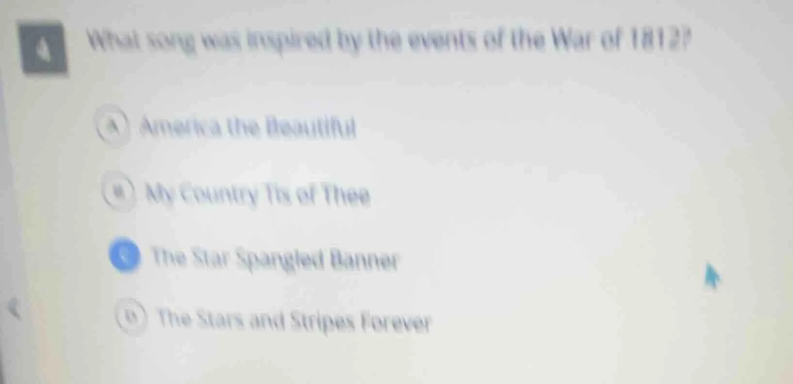 4 what song was inspired by the events of the war of 1812? a america th…