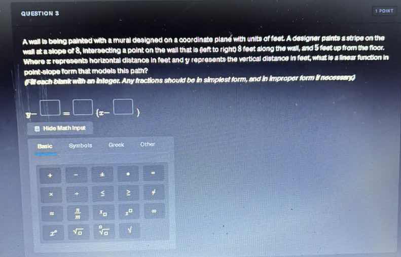 a wall is being painted with a mural designed on a coordinate plane wit…