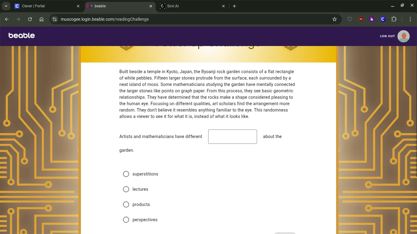 built beside a temple in kyoto, japan, the ryoanji rock garden consists…