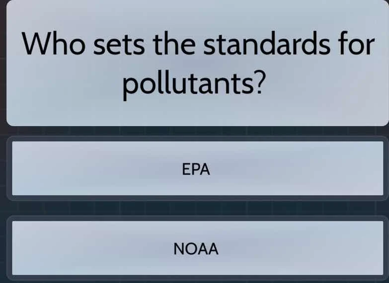 who sets the standards for pollutants? epa noaa