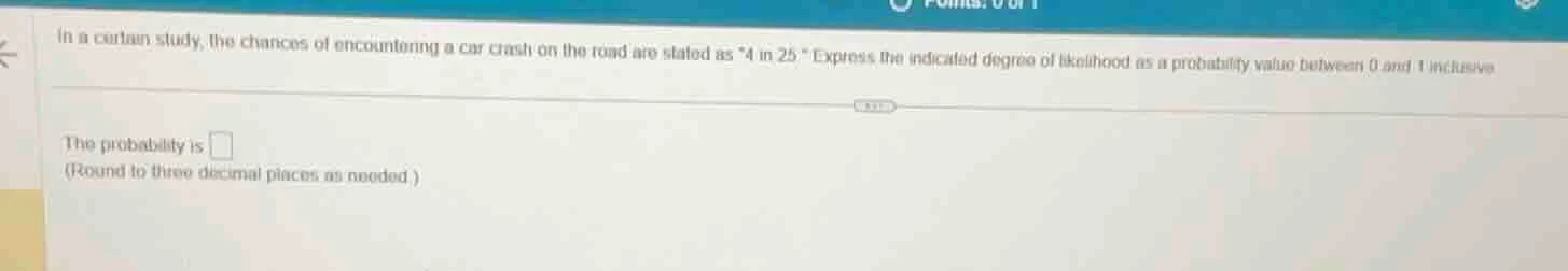 in a certain study, the chances of encountering a car crash on the road…