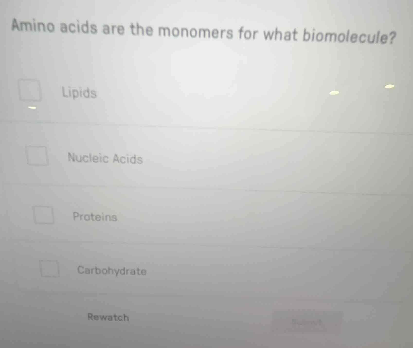 amino acids are the monomers for what biomolecule? lipids nucleic acids…