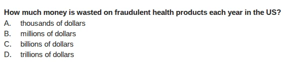 how much money is wasted on fraudulent health products each year in the…