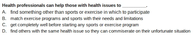 health professionals can help those with health issues to ______. a. fi…