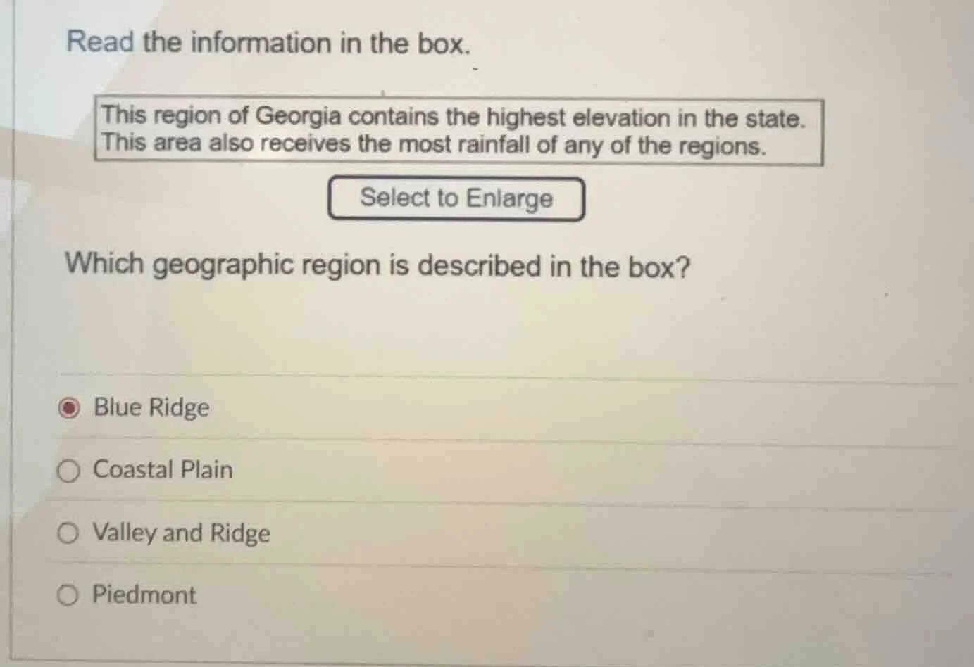 read the information in the box. this region of georgia contains the hi…