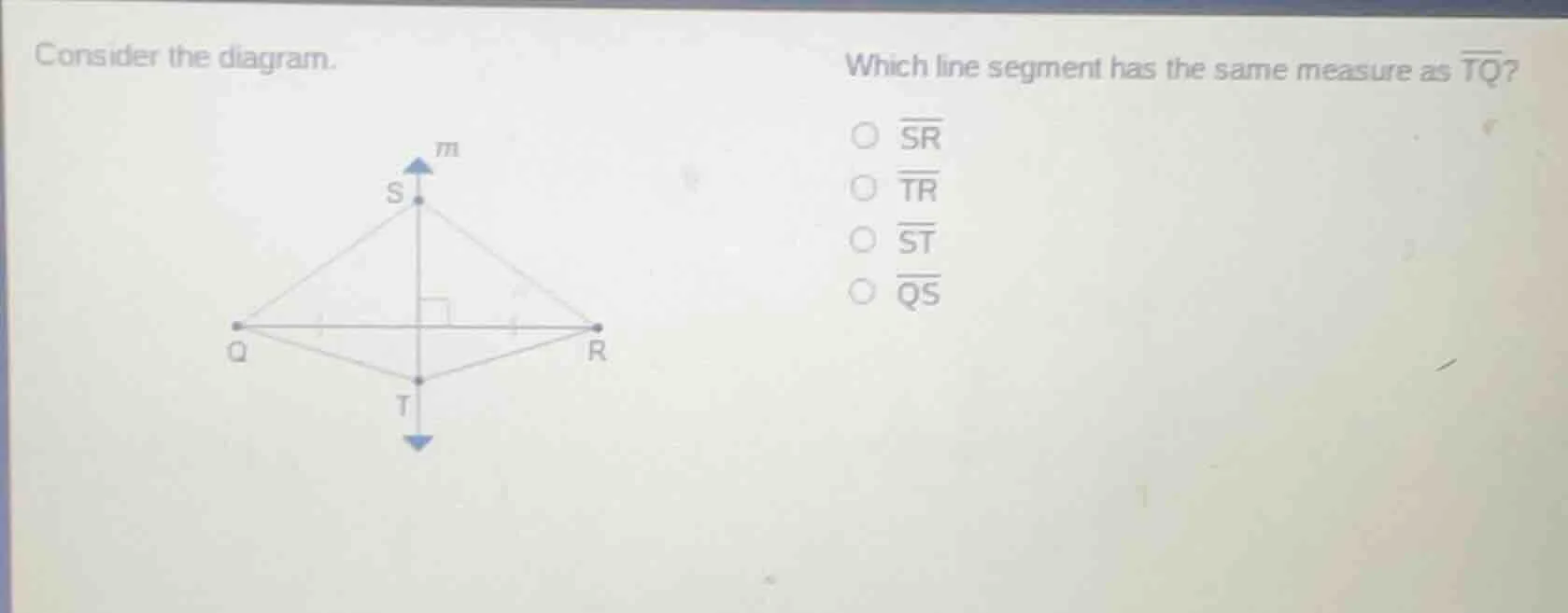 consider the diagram. which line segment has the same measure as \\(ove…