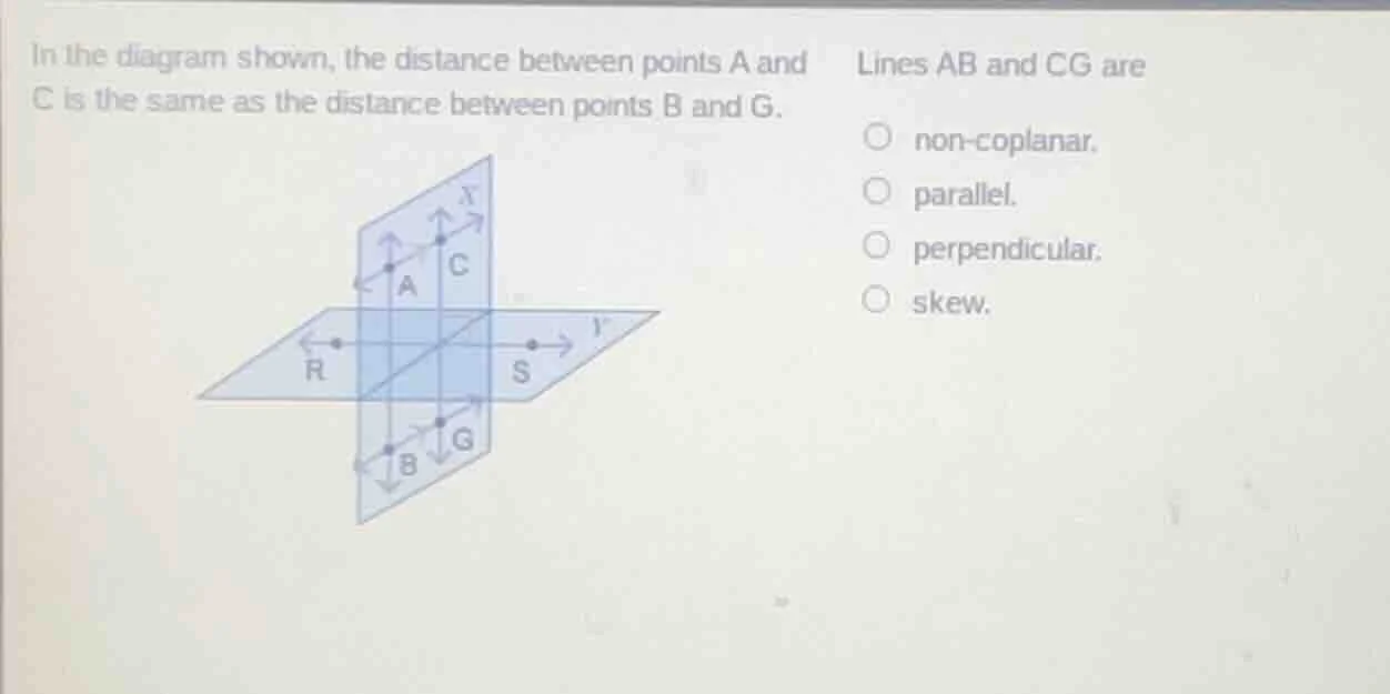 in the diagram shown, the distance between points a and c is the same a…
