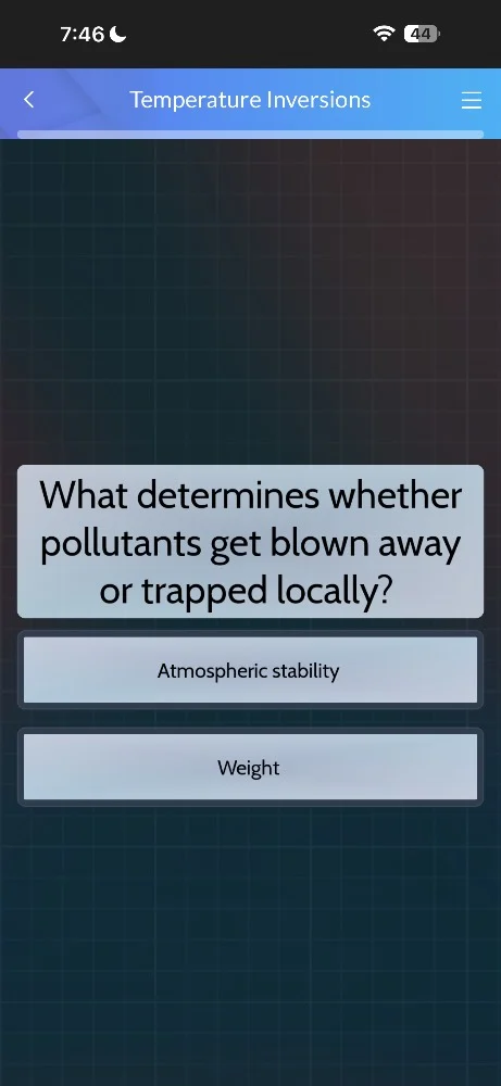 what determines whether pollutants get blown away or trapped locally? a…