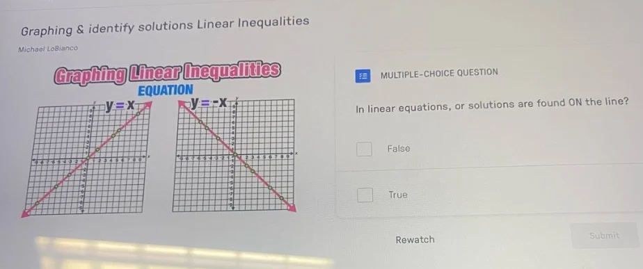 graphing & identify solutions linear inequalities michael lobianco grap…