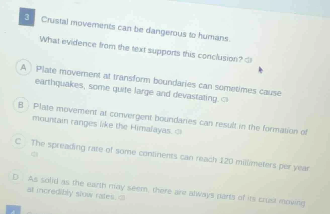 3 crustal movements can be dangerous to humans. what evidence from the …