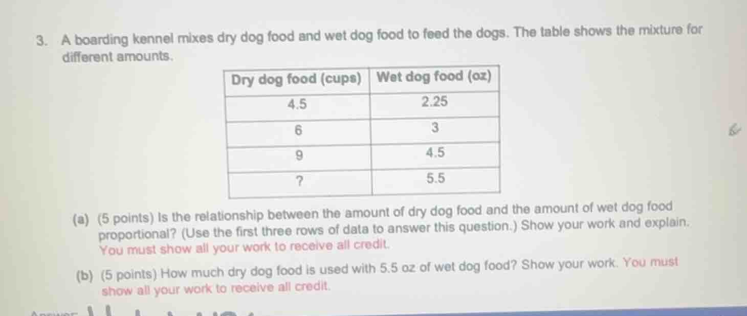 3. a boarding kennel mixes dry dog food and wet dog food to feed the do…