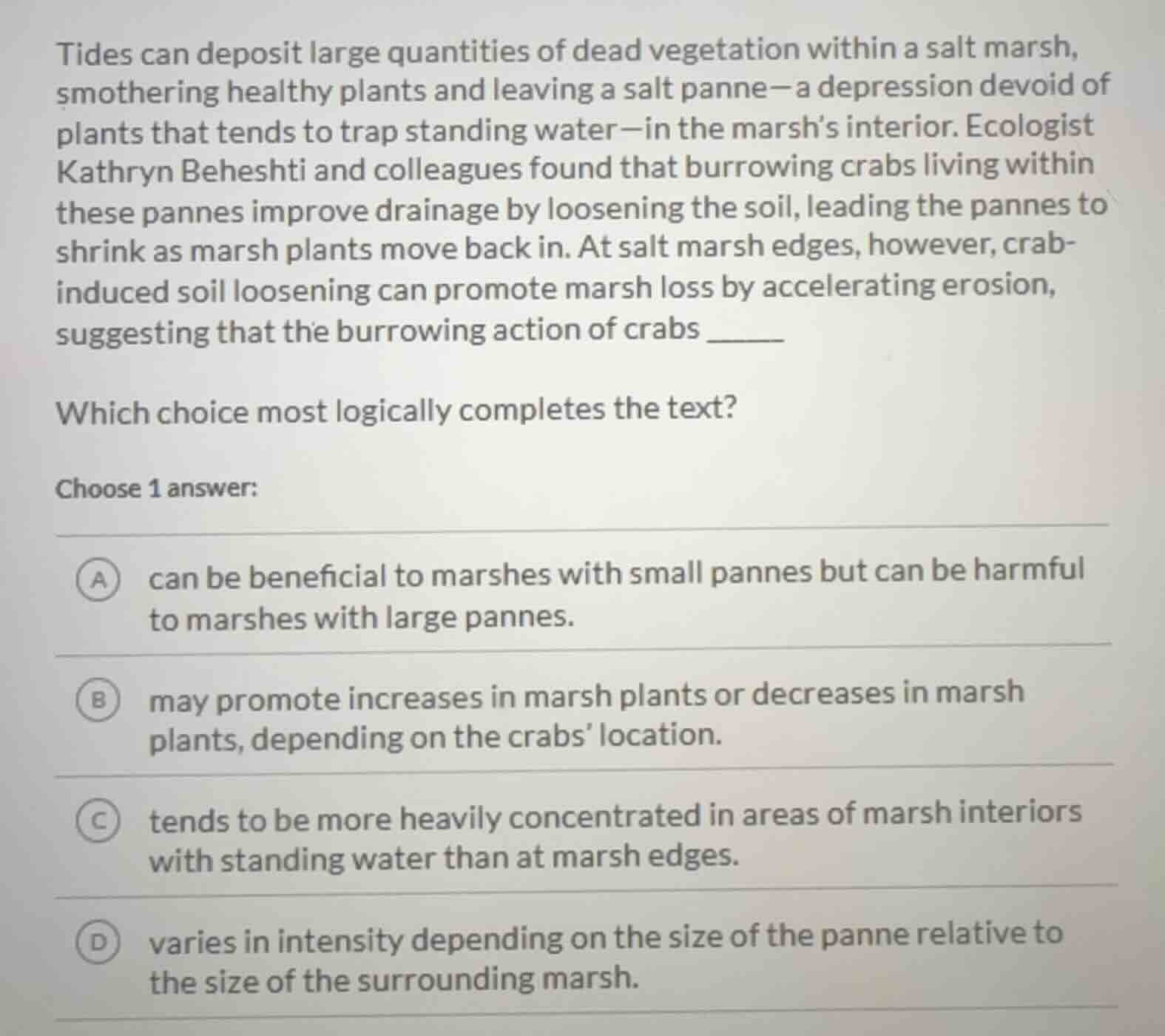 tides can deposit large quantities of dead vegetation within a salt mar…