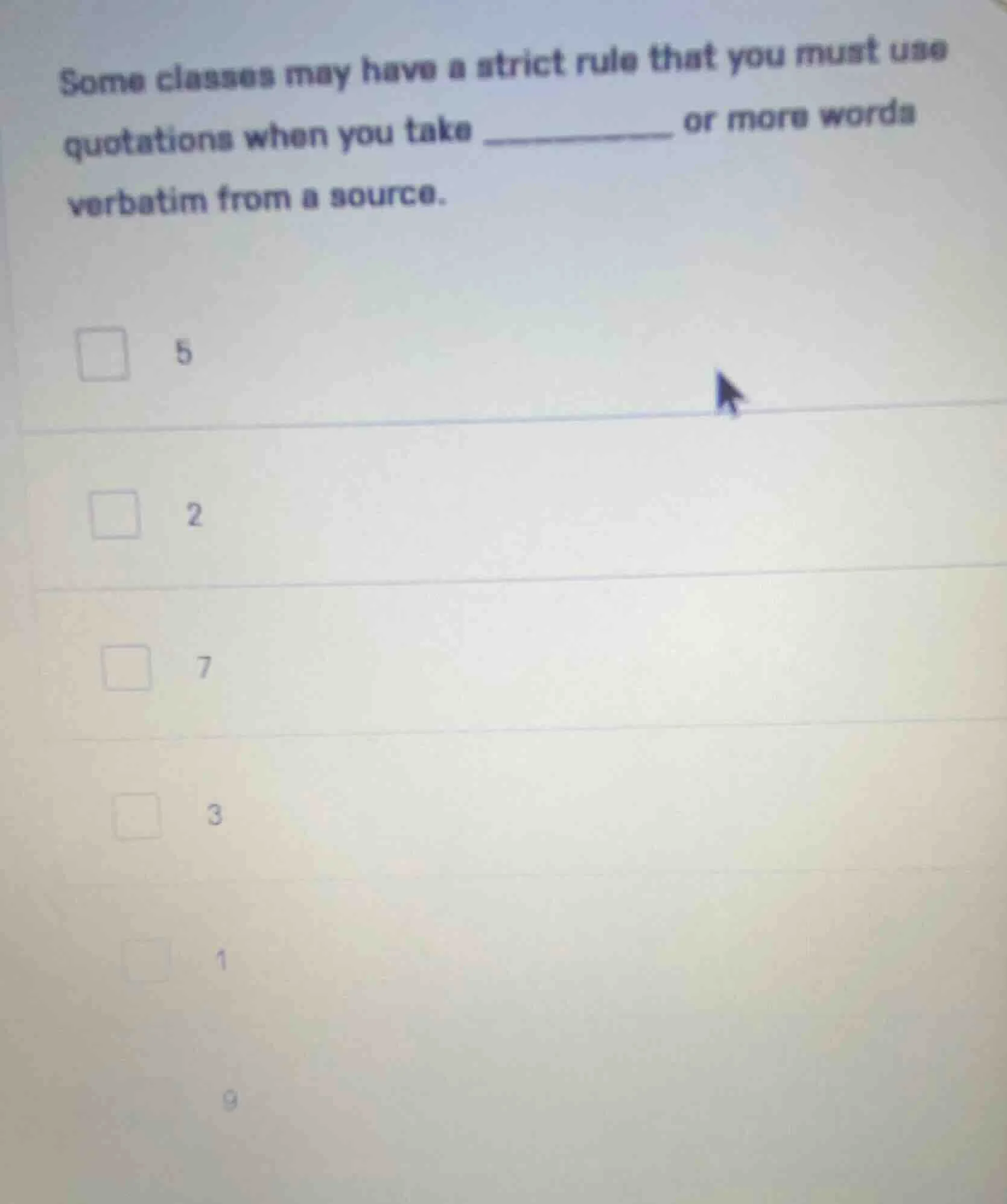 some classes may have a strict rule that you must use quotations when y…