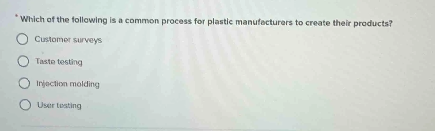 which of the following is a common process for plastic manufacturers to…
