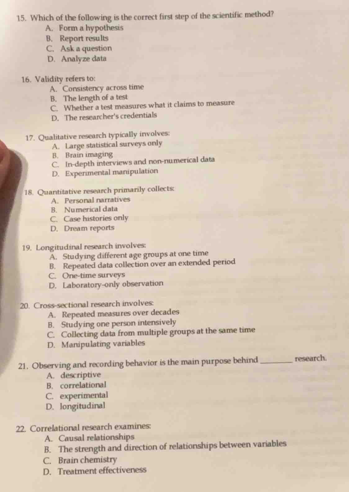 15. which of the following is the correct first step of the scientific …