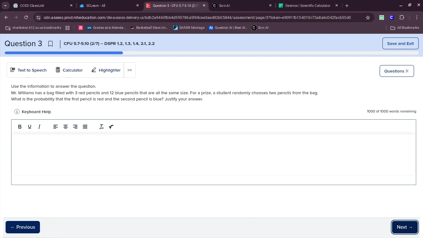 use the information to answer the question. mr. williams has a bag fill…
