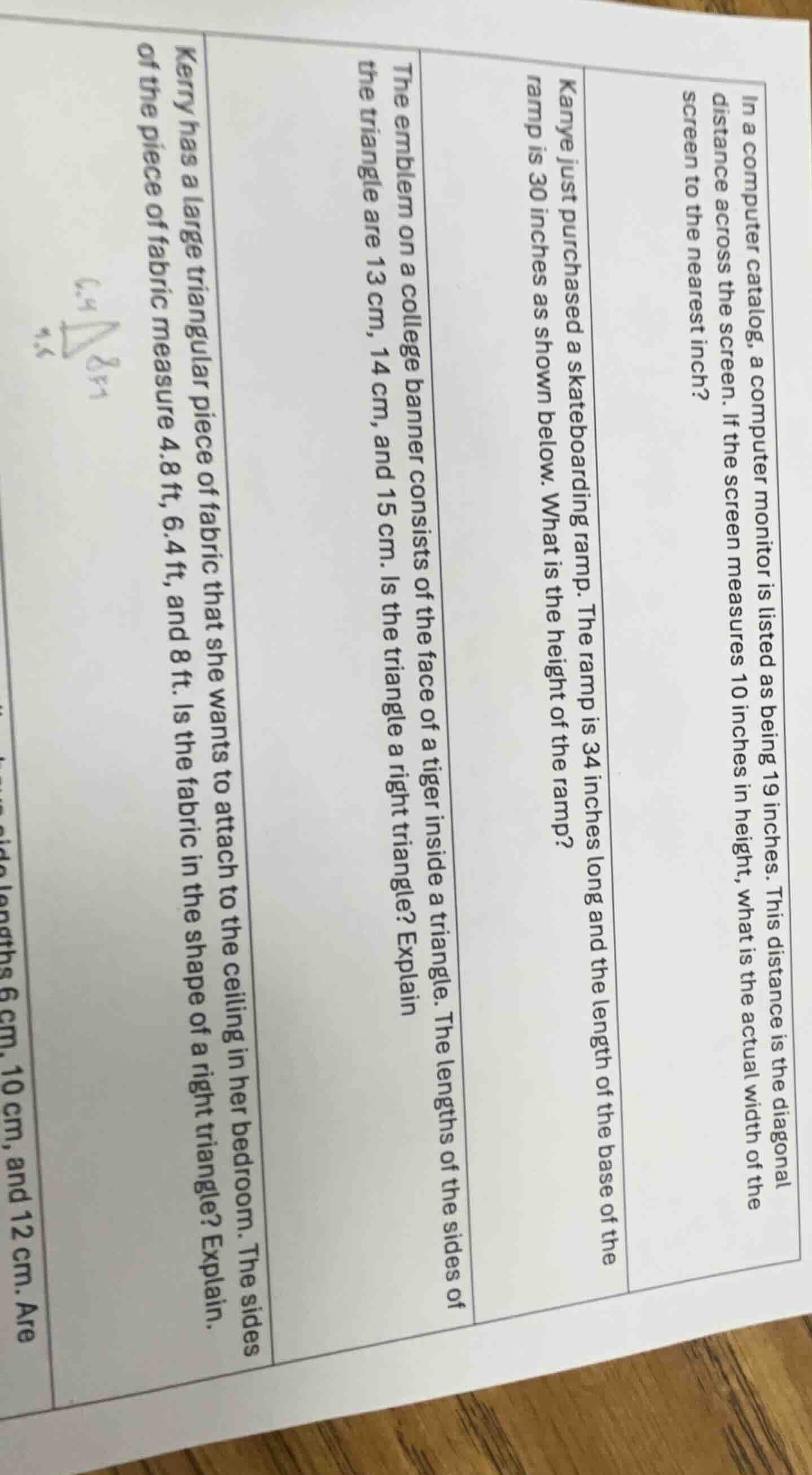 in a computer catalog, a computer monitor is listed as being 19 inches.…