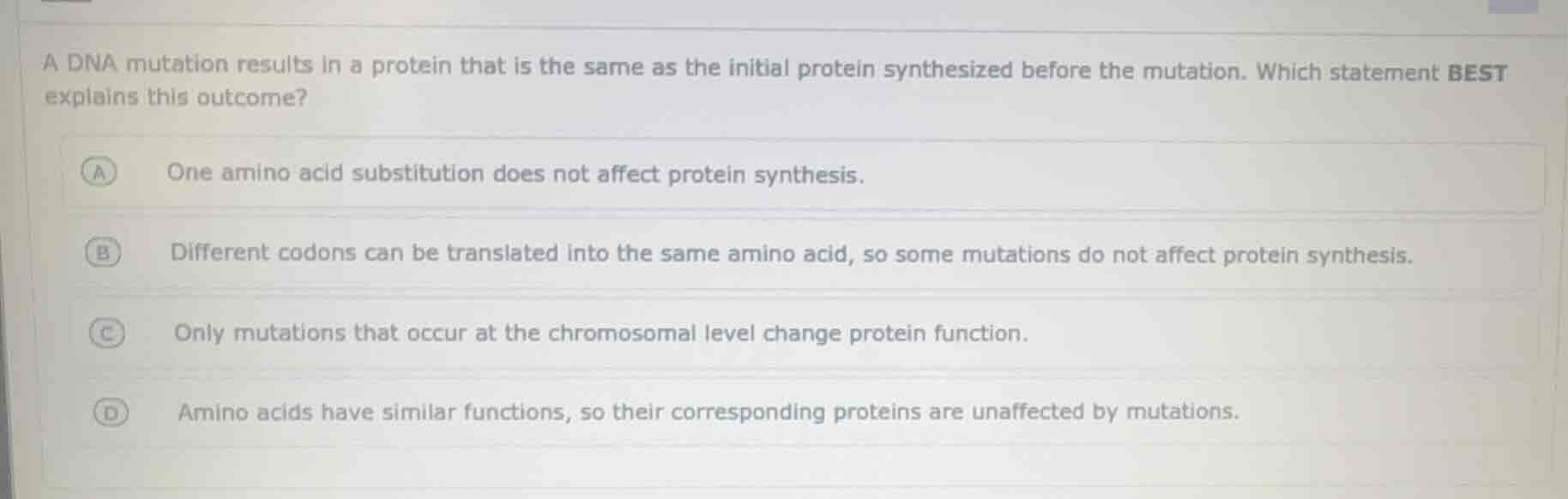 a dna mutation results in a protein that is the same as the initial pro…