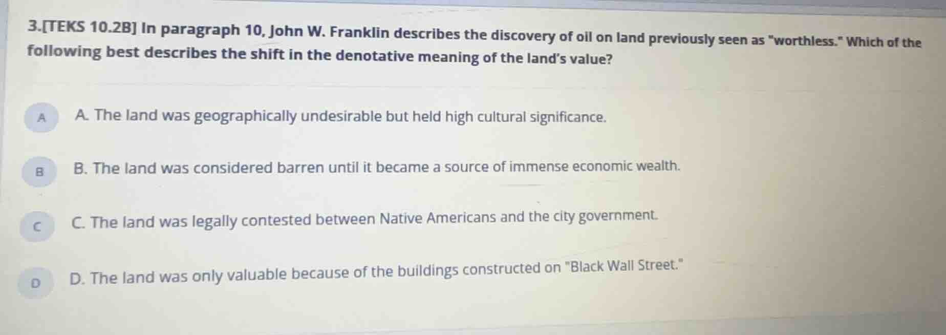3.teks 10.2b in paragraph 10, john w. franklin describes the discovery …