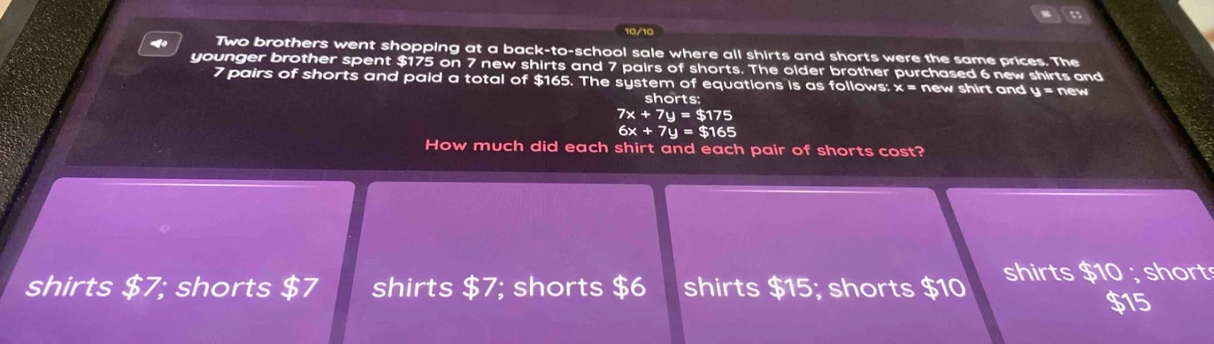 two brothers went shopping at a back - to - school sale where all shirt…