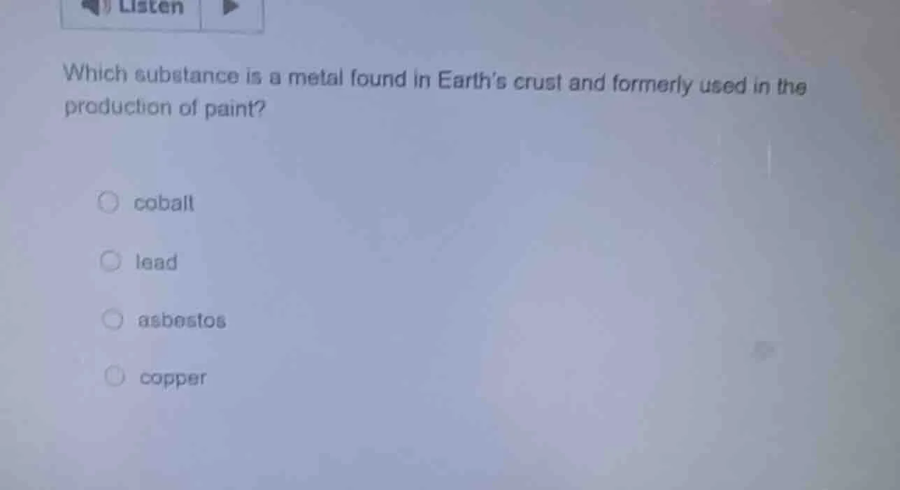 which substance is a metal found in earth’s crust and formerly used in …