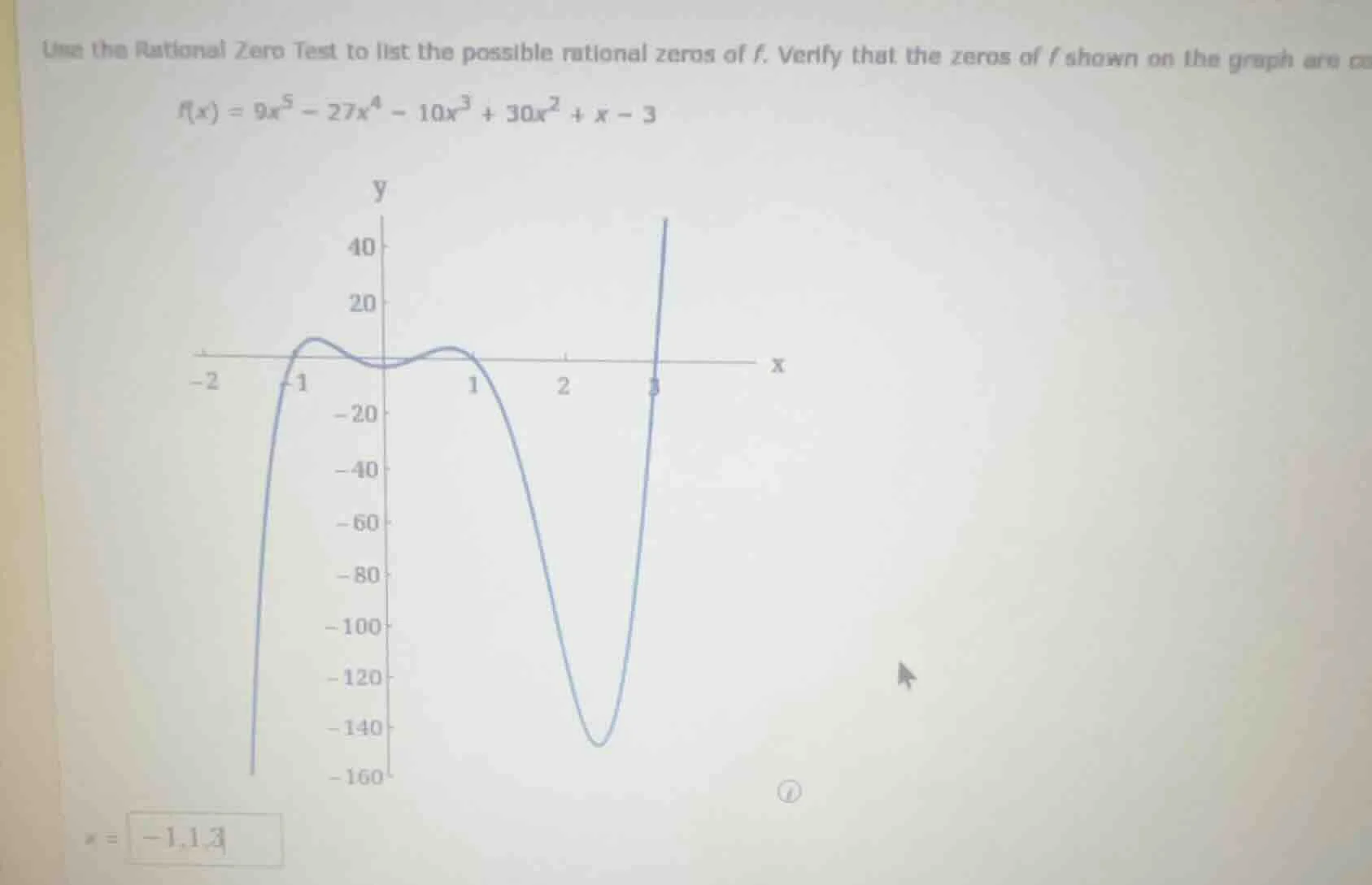 use the rational zero test to list the possible rational zeros of f. ve…