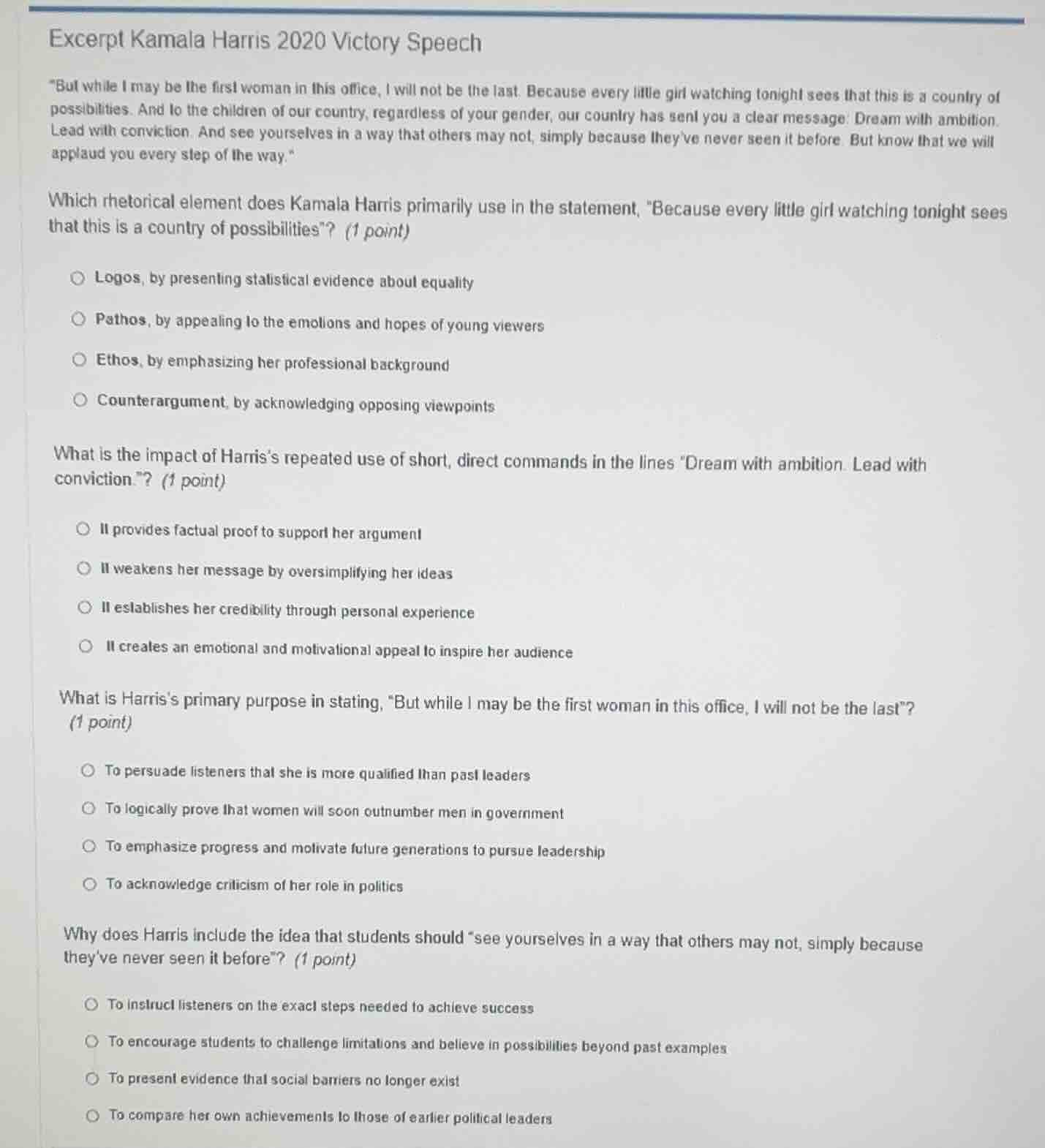 excerpt kamala harris 2020 victory speech \but while i may be the first…