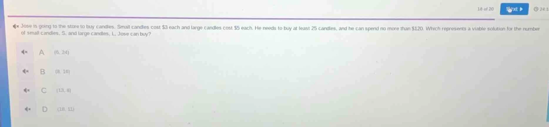 jose is going to the store to buy candles. small candles cost $3 each a…