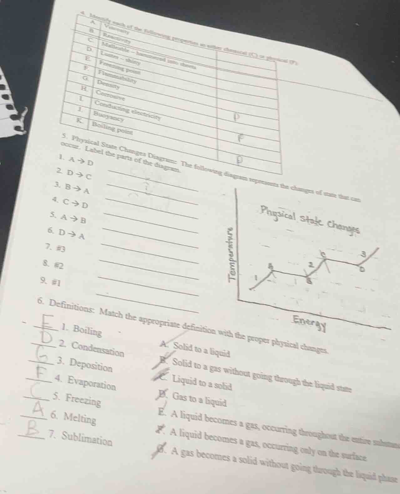 4. identify each of the following properties as either chemical (c) or …