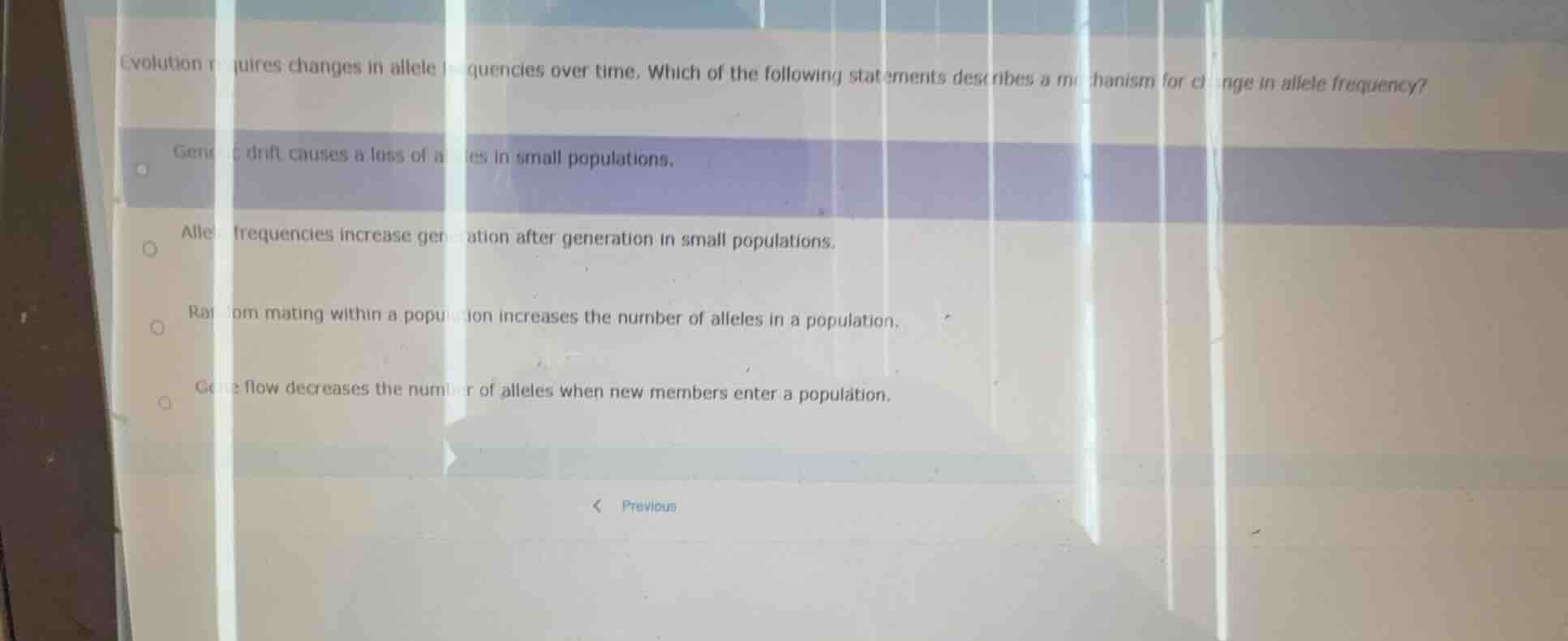 evolution requires changes in allele frequencies over time. which of th…