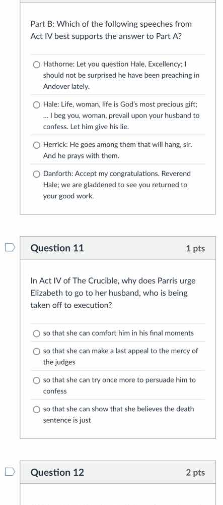 part b: which of the following speeches from act iv best supports the a…