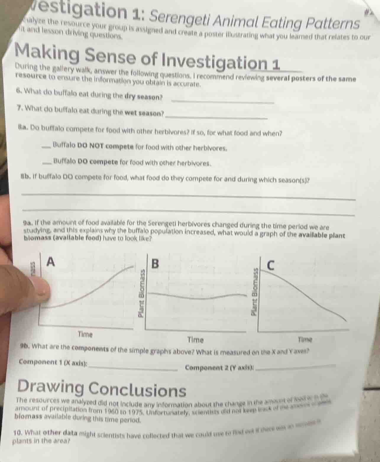investigation 1: serengeti animal eating patterns analyze the resource …