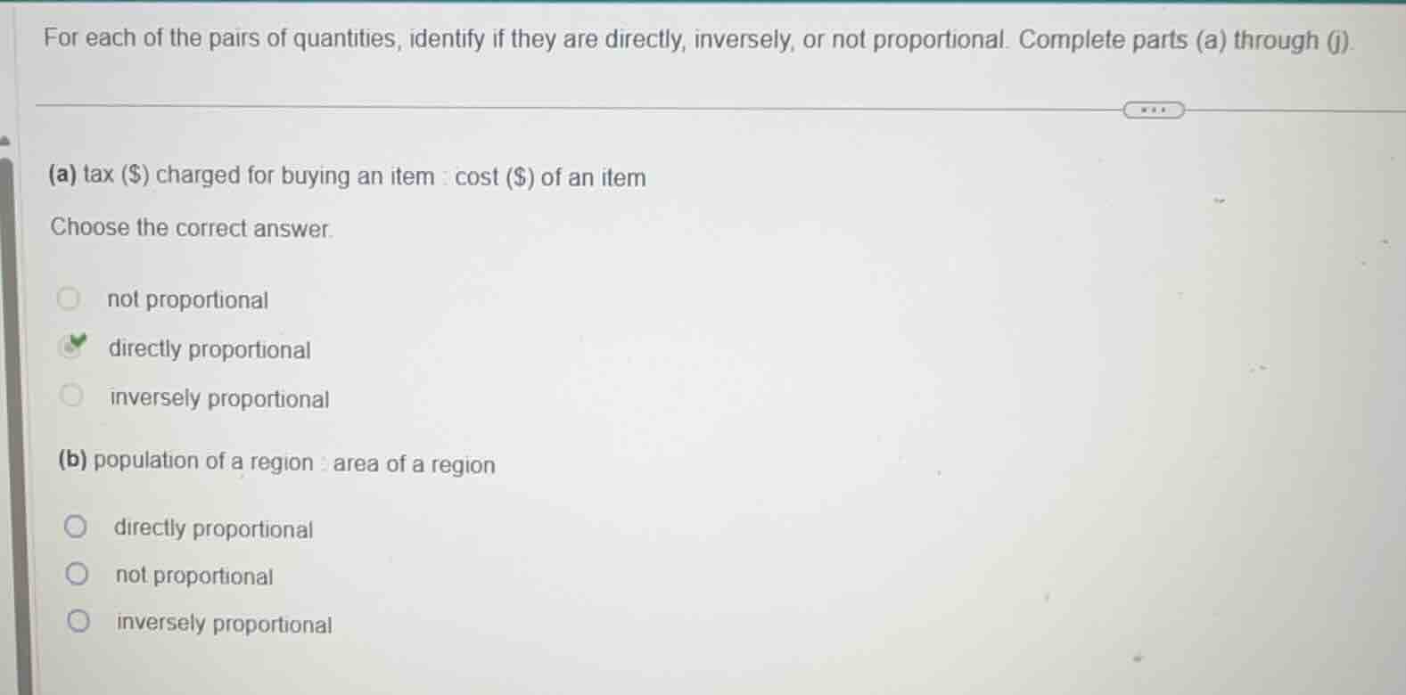 for each of the pairs of quantities, identify if they are directly, inv…
