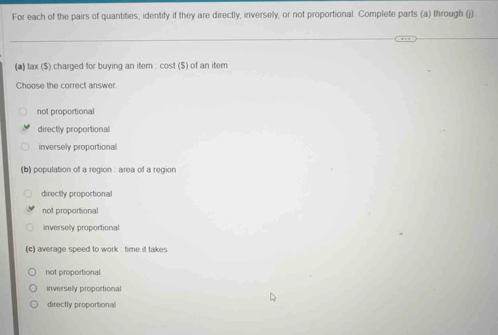 for each of the pairs of quantities, identify if they are directly, inv…