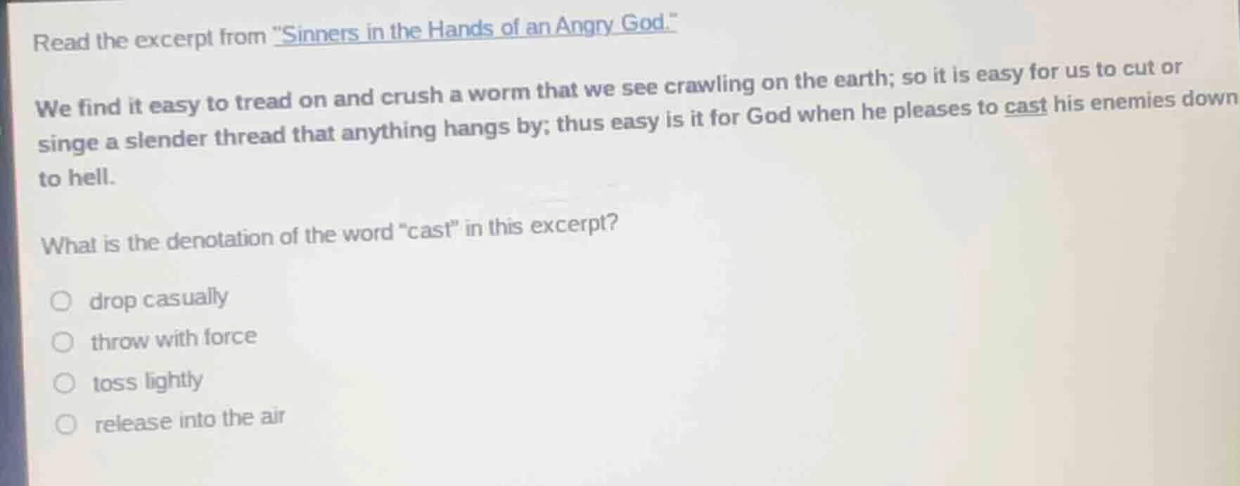 read the excerpt from \sinners in the hands of an angry god.\ we find i…