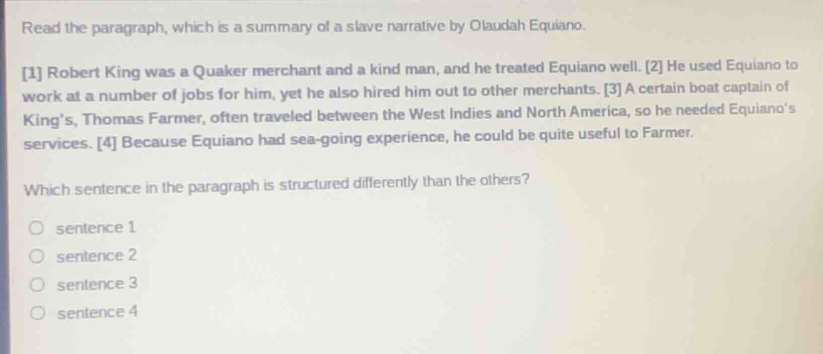 read the paragraph, which is a summary of a slave narrative by olaudah …