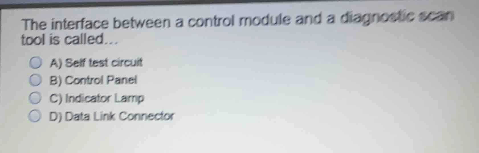 the interface between a control module and a diagnostic scan tool is ca…