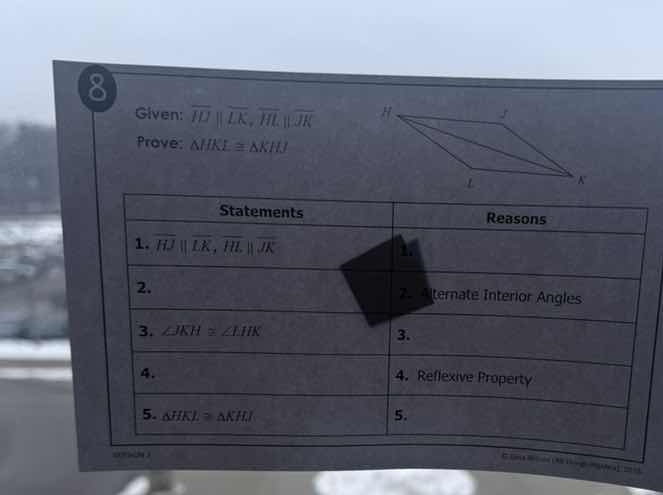 8 given: $overline{hj} \\parallel overline{lk}$, $overline{hl} \\parall…