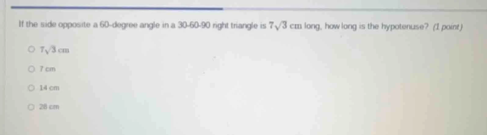 if the side opposite a 60 - degree angle in a 30 - 60 - 90 right triang…