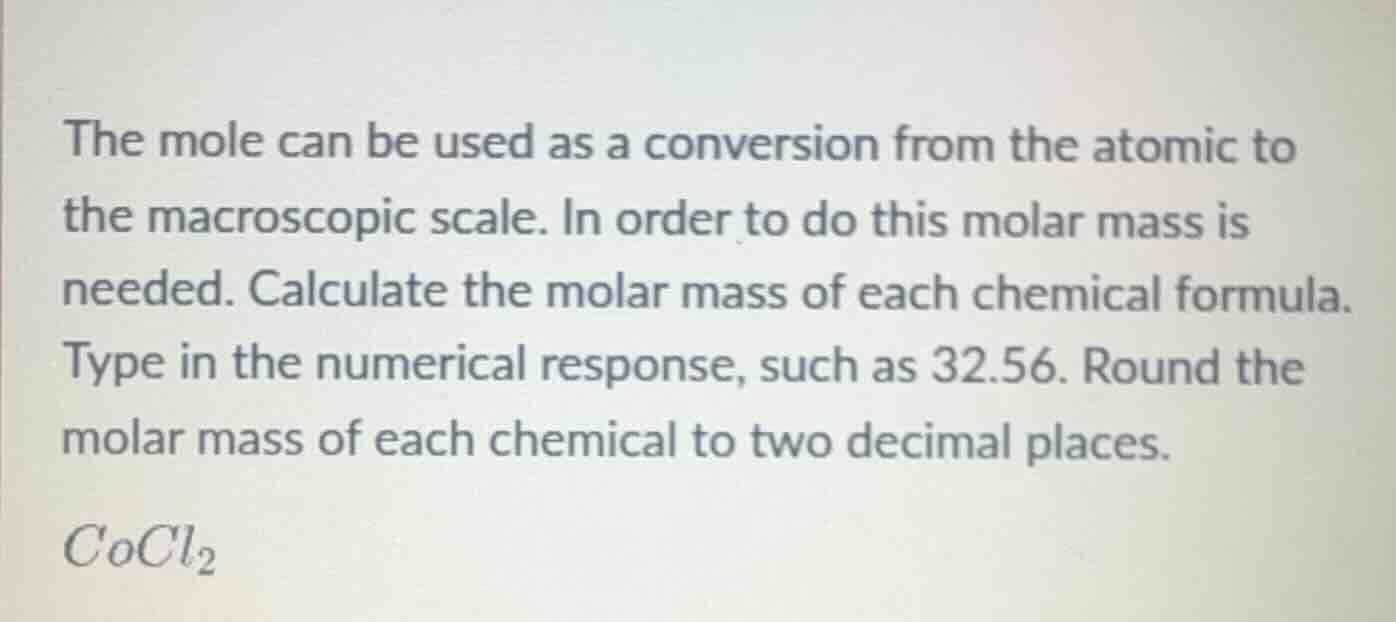the mole can be used as a conversion from the atomic to the macroscopic…