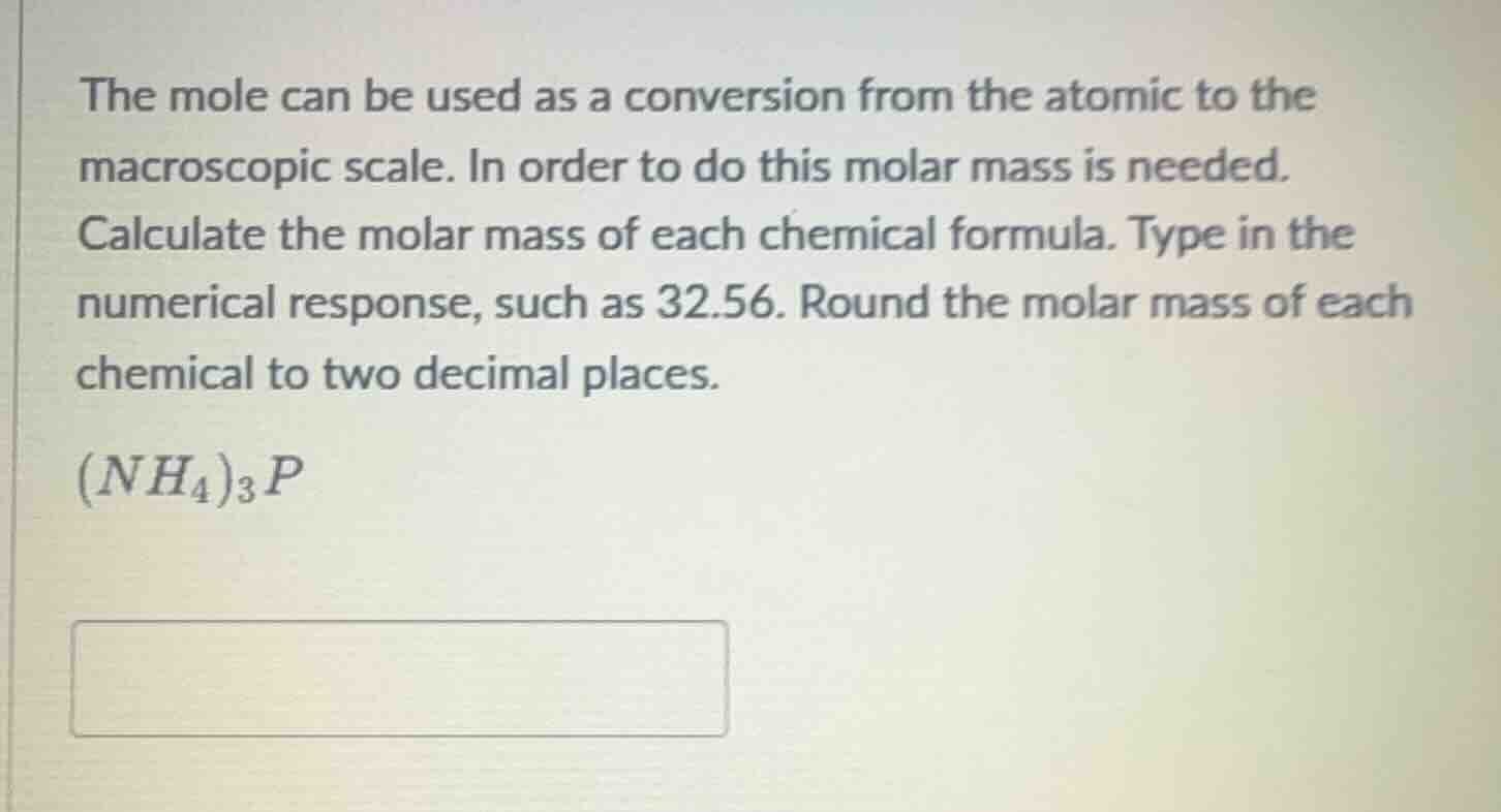 the mole can be used as a conversion from the atomic to the macroscopic…