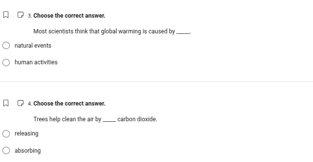 3. choose the correct answer. most scientists think that global warming…