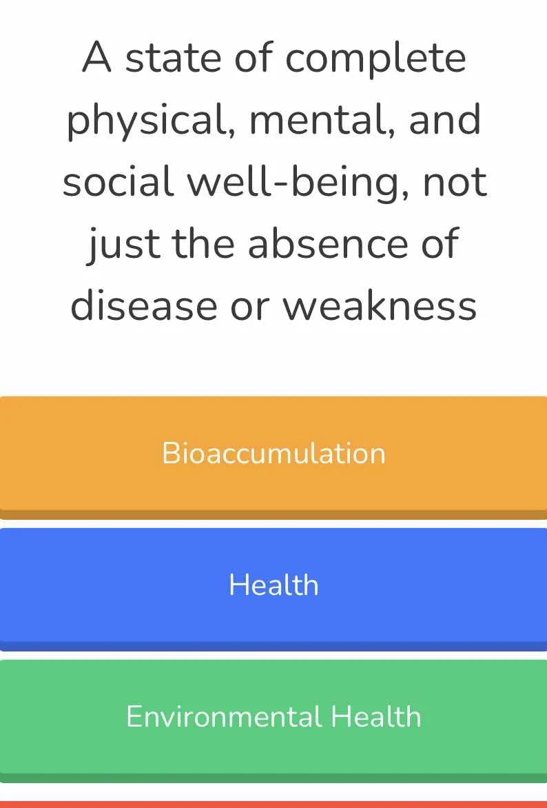 a state of complete physical, mental, and social well - being, not just…