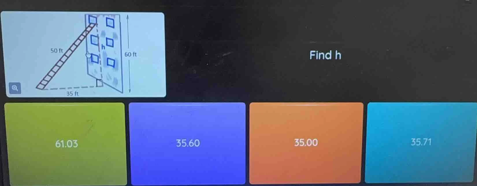 find h 61.03 35.60 35.00 35.71