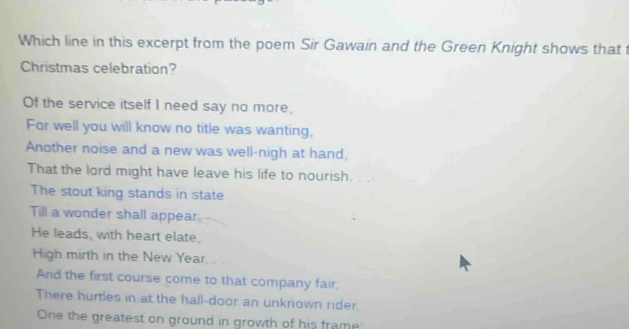 which line in this excerpt from the poem sir gawain and the green knigh…