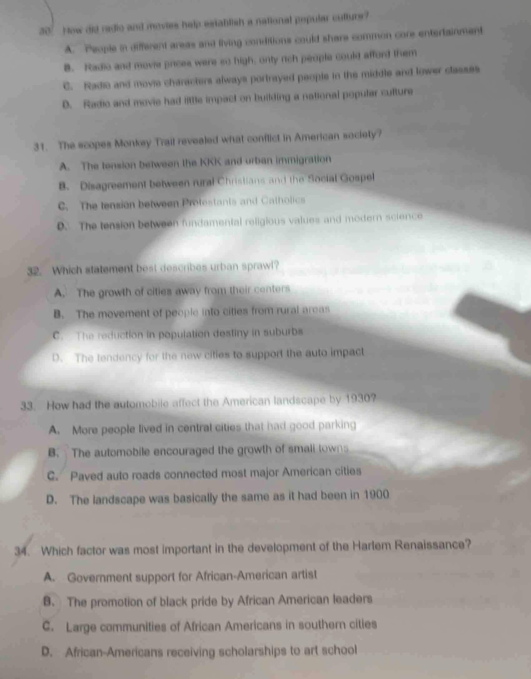 30 how did radio and movies help establish a national popular culture? …