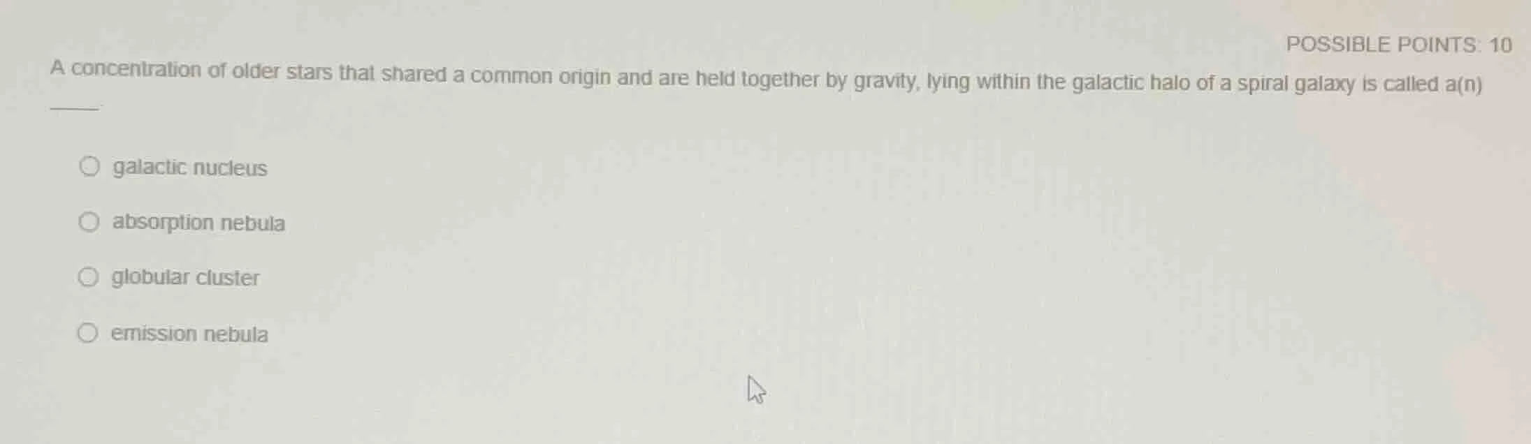 a concentration of older stars that shared a common origin and are held…
